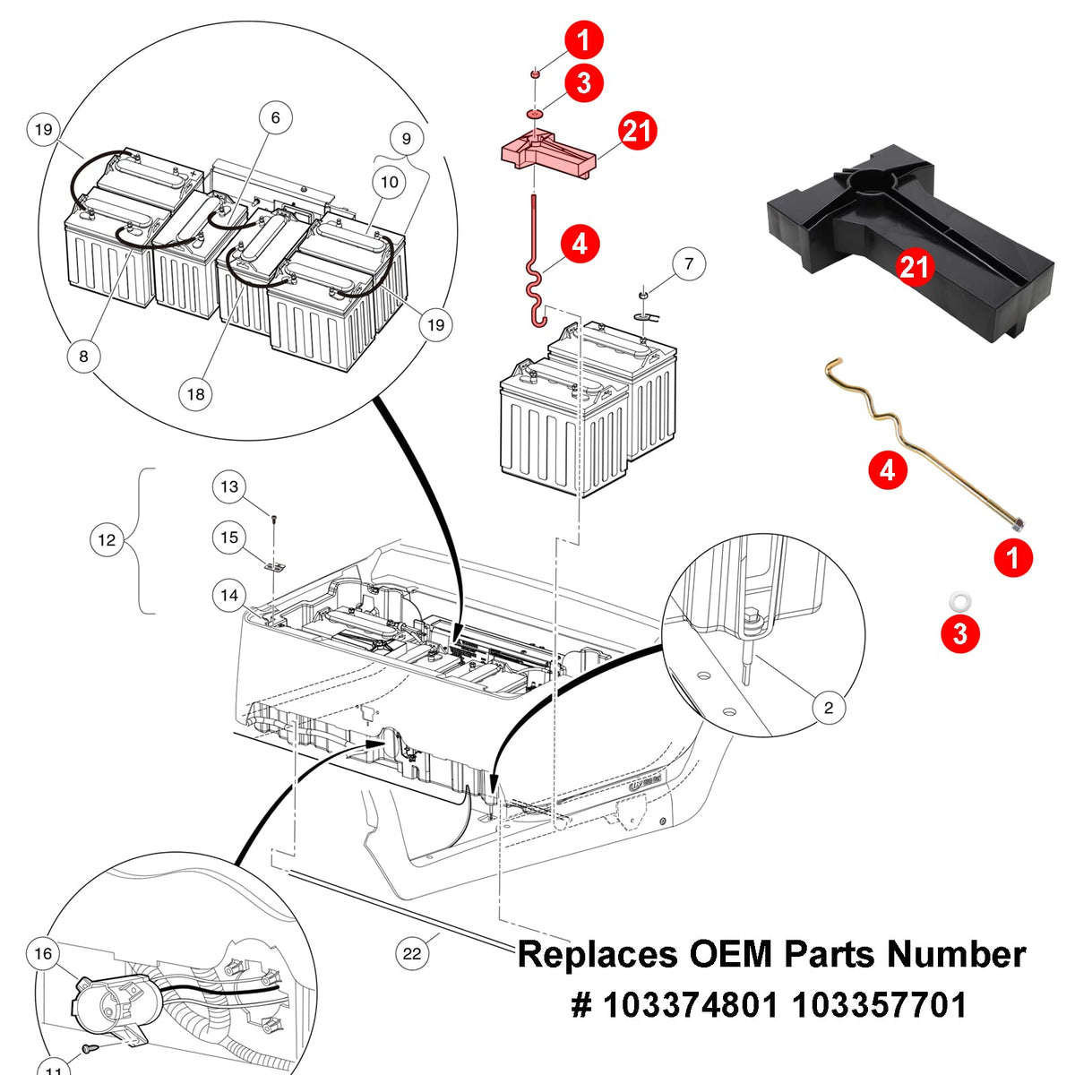 Roykaw battery area installation view showing hold-down system