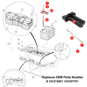 Roykaw battery area installation view showing hold-down system