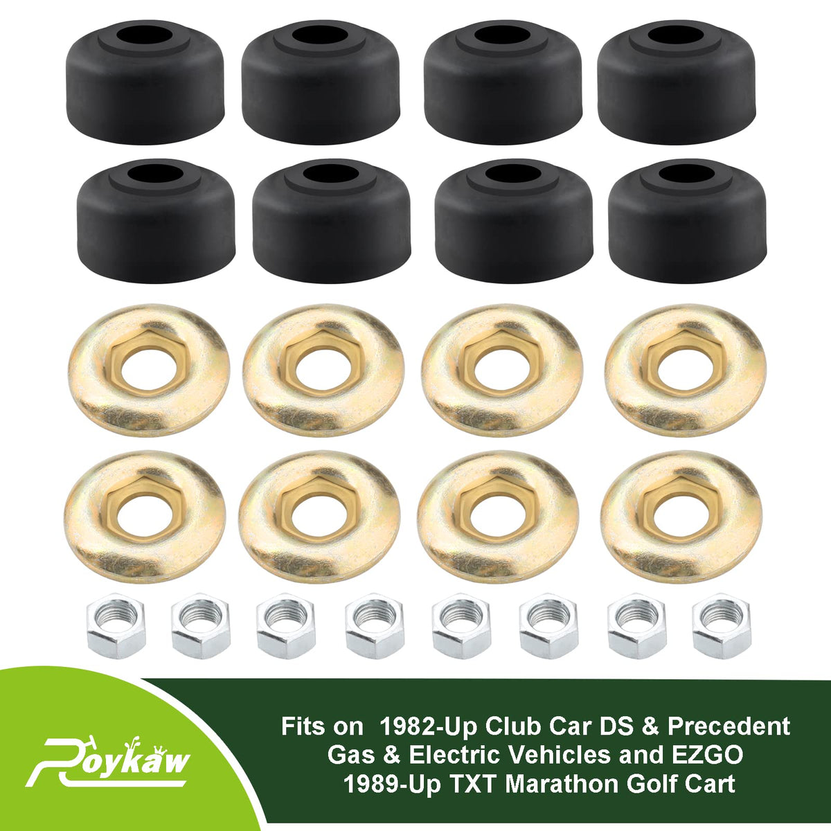 Roykaw kit contents: eight bushings and hardware.