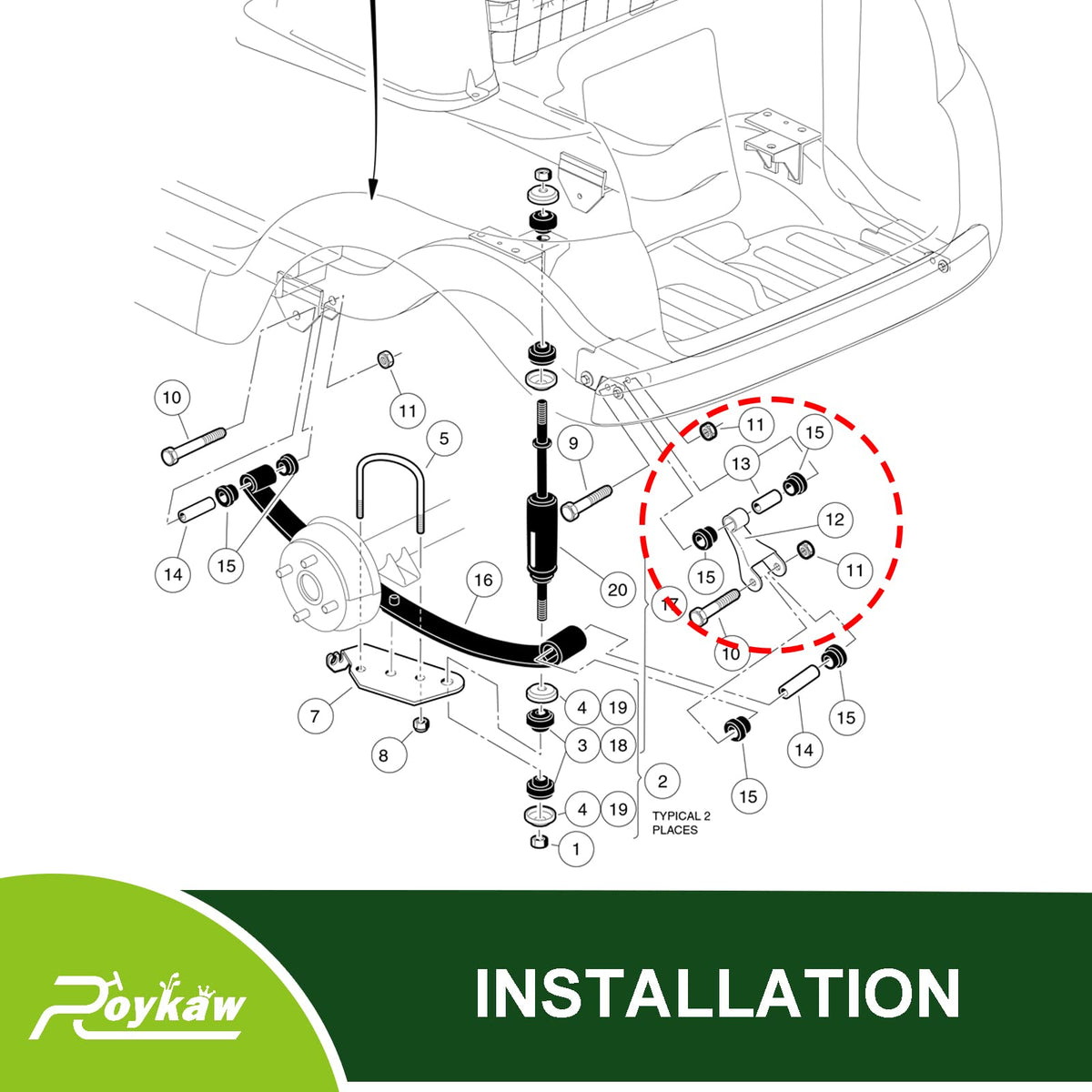 Roykaw Club Car Precedent kit compatible with 2004-2013 models.