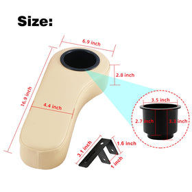Cup holder in use on Roykaw armrest during a round of golf