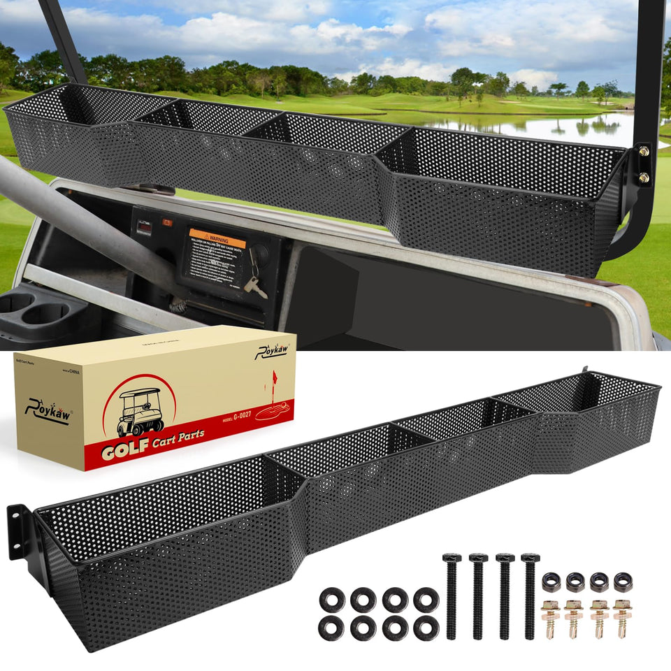 Roykow DS front basket installation on Club Car DS for secure organization