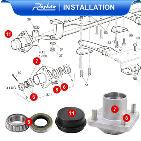 Roykow EZGO replacement hub image emphasizes straightforward installation.