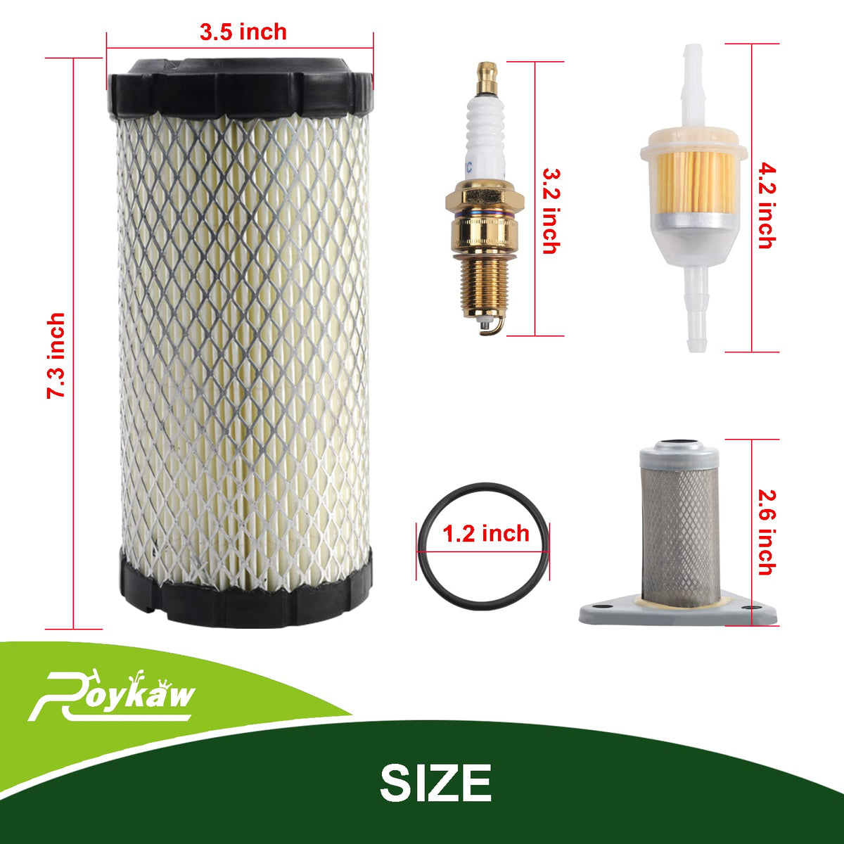 Roykaw EZGO spark plugs ready for quick replacement in the kit