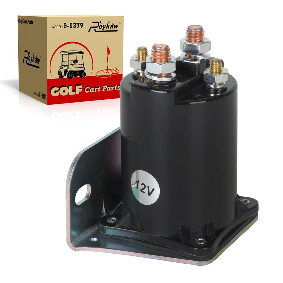 Roykow solenoid for Yamaha golf carts with compatibility chart, highlighting upgrade potential.