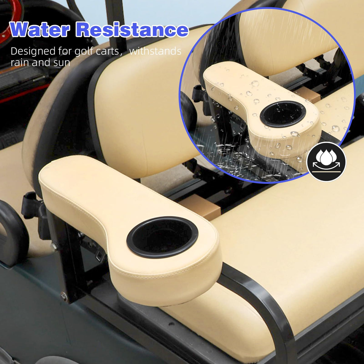 No drilling installation for Roykaw armrest on compatible carts