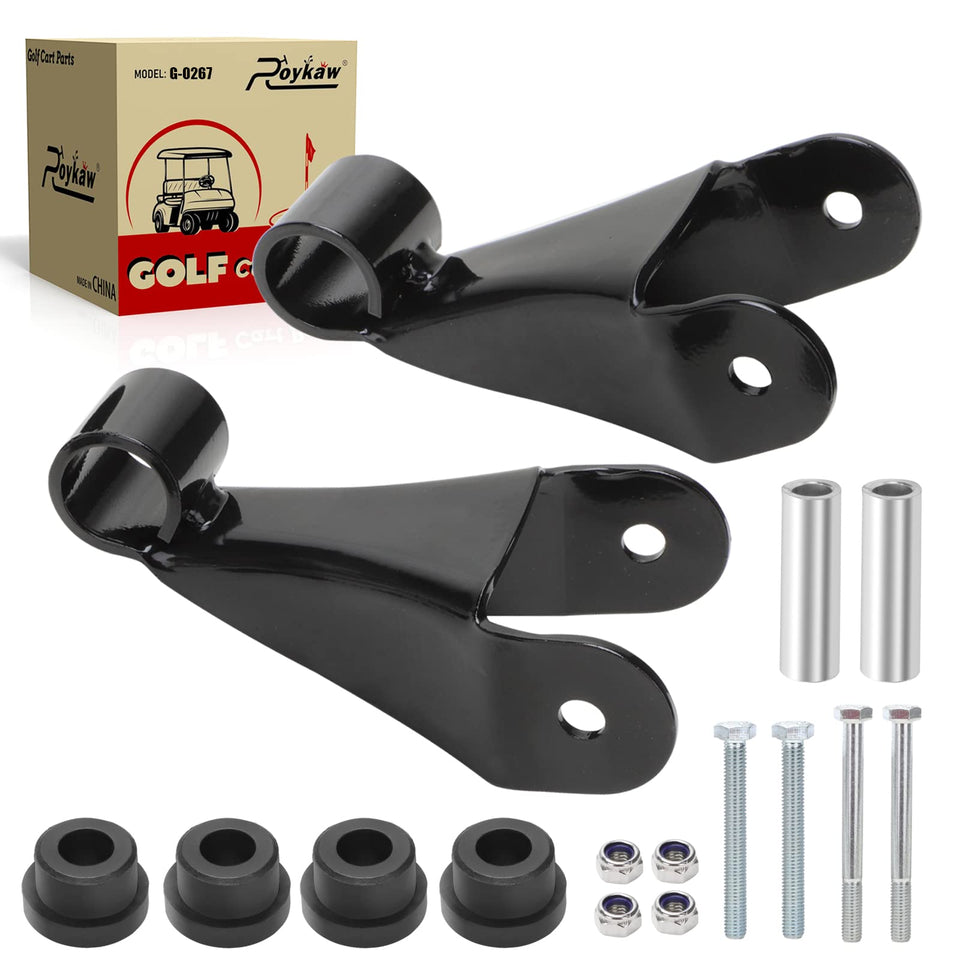 Roykaw rear shackle assembly for Club Car Precedent improves ride stability.