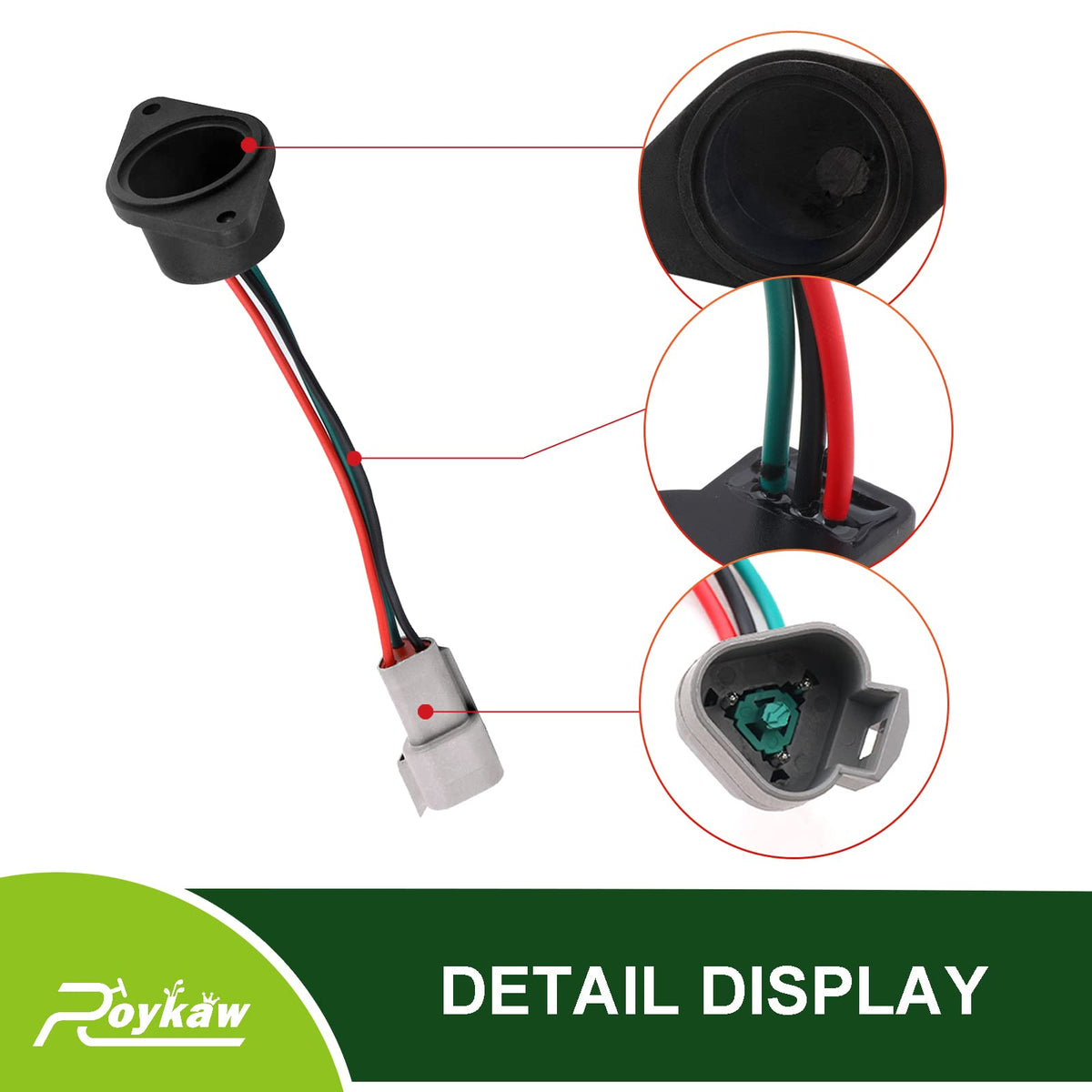 Roykaw package shows screws and magnet included for installation.