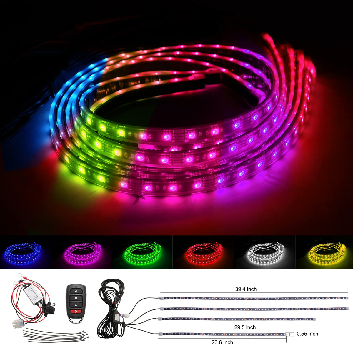Roykaw waterproof IP68 underglow lights withstand rain and mud for reliability