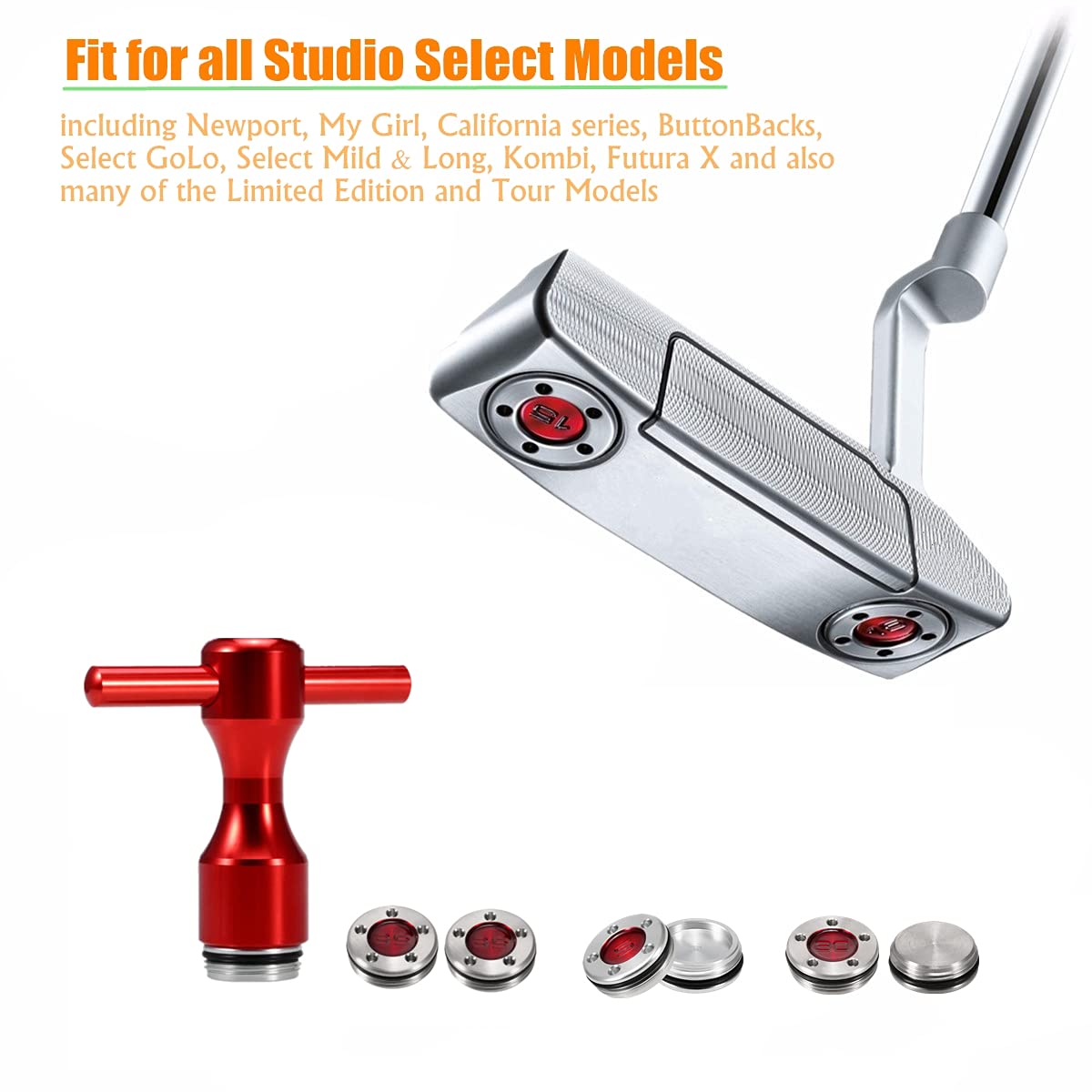 Roymade 25g tungsten weight delivers stable balance for putts.