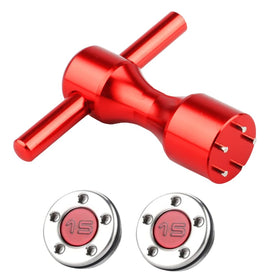 ROYMADE red wrench tool enables quick weight installation.