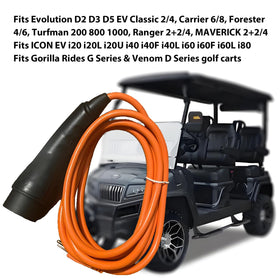 RQG 3-pin 48V cart wall plug compatible with standard charging stations.