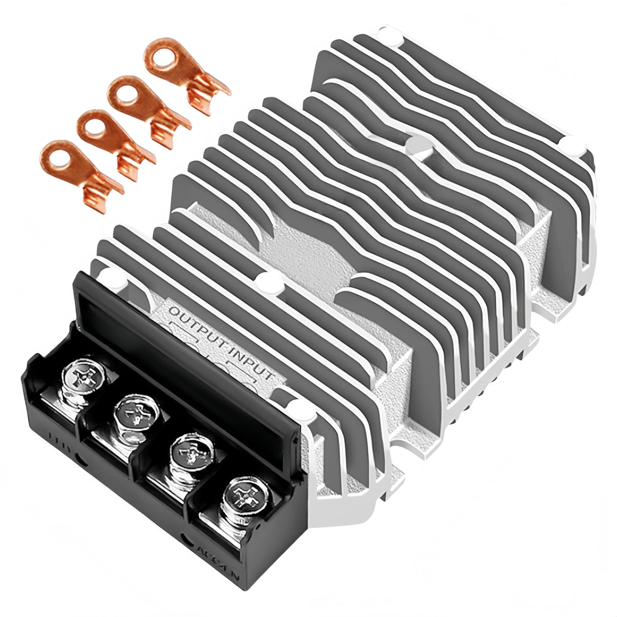 RQG DC24V to 12V buck converter front view powering 12V loads efficiently