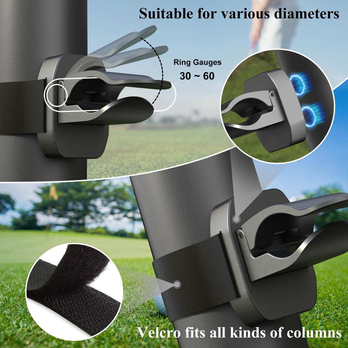 RTOCHG Velcro mounting on cart pole for quick install