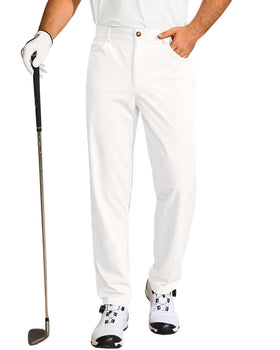 Runcati mens golf pants flat-front design for versatile on-course and office wear.