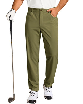 Runcati men's golf pants with flat-front stretch for on-course comfort.