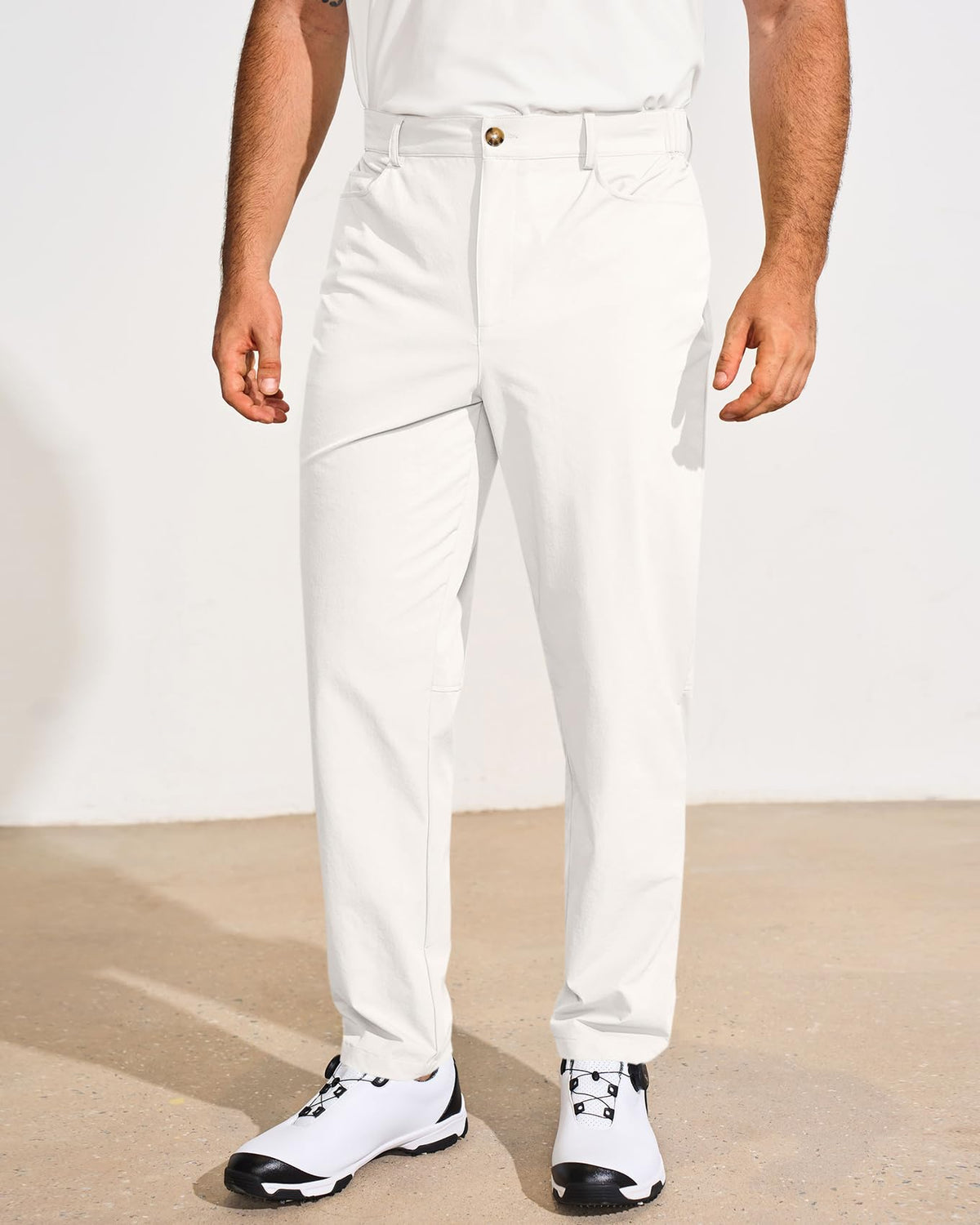Runcati mens golf pants with lightweight fabric for easy travel and daily wear.