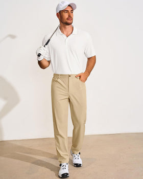 Runcati mens golf pants in lightweight fabric promote breathability during wear.