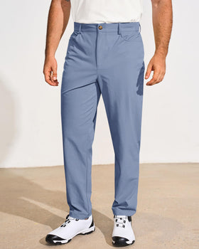 Runcati mens golf pants stretch fabric for easy movement on the course.