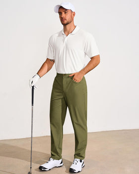 Runcati men's golf pants offer versatile style for office or course.