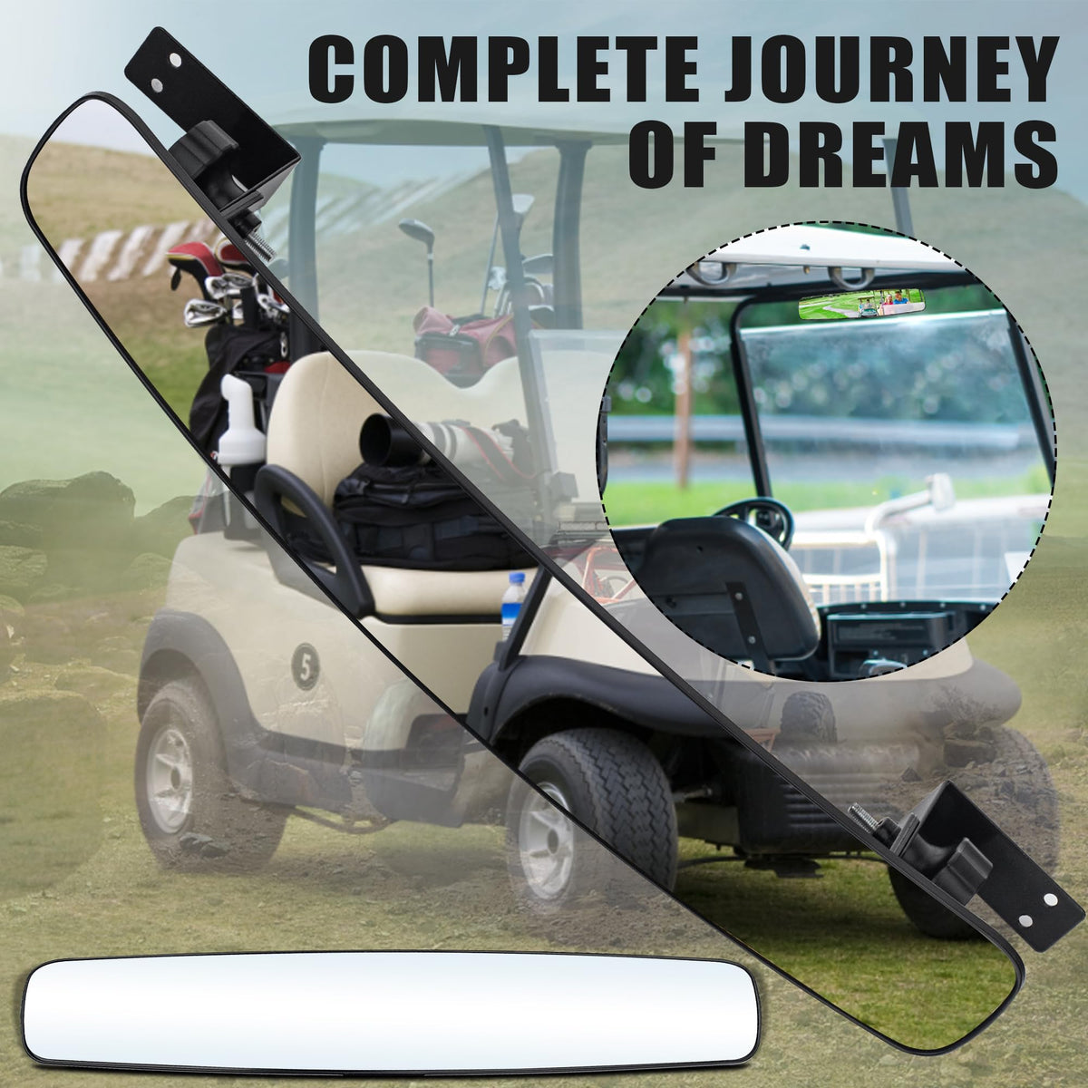  RUNQIN OUTDOOR panoramic 180-degree rear view for easy lane awareness.