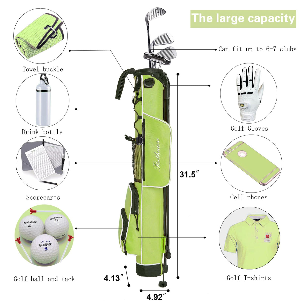RUTHNISSI Golf Stand Bag features an adjustable strap for comfortable, customizable carry