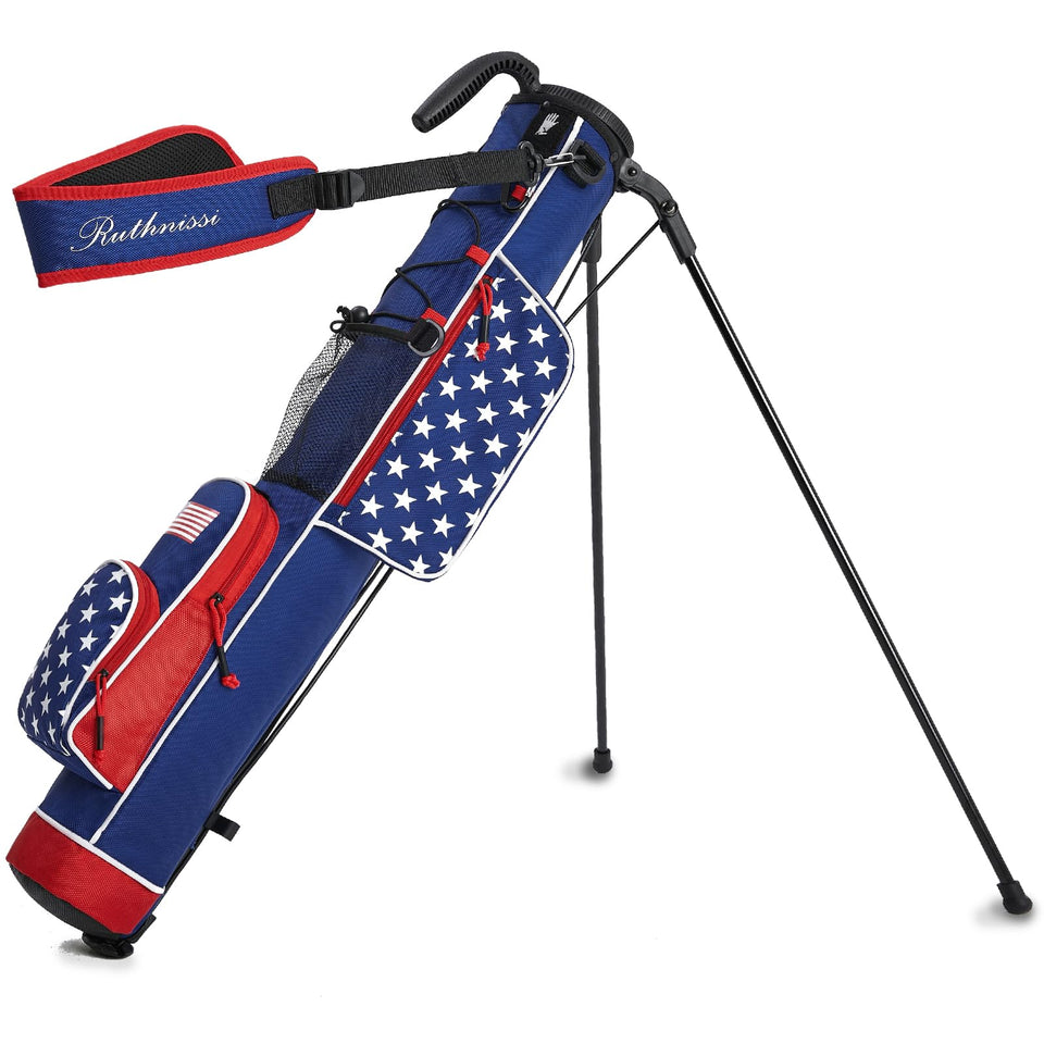 RUTHNISSI golf stand bag front view showing lightweight carry design for casual rounds.