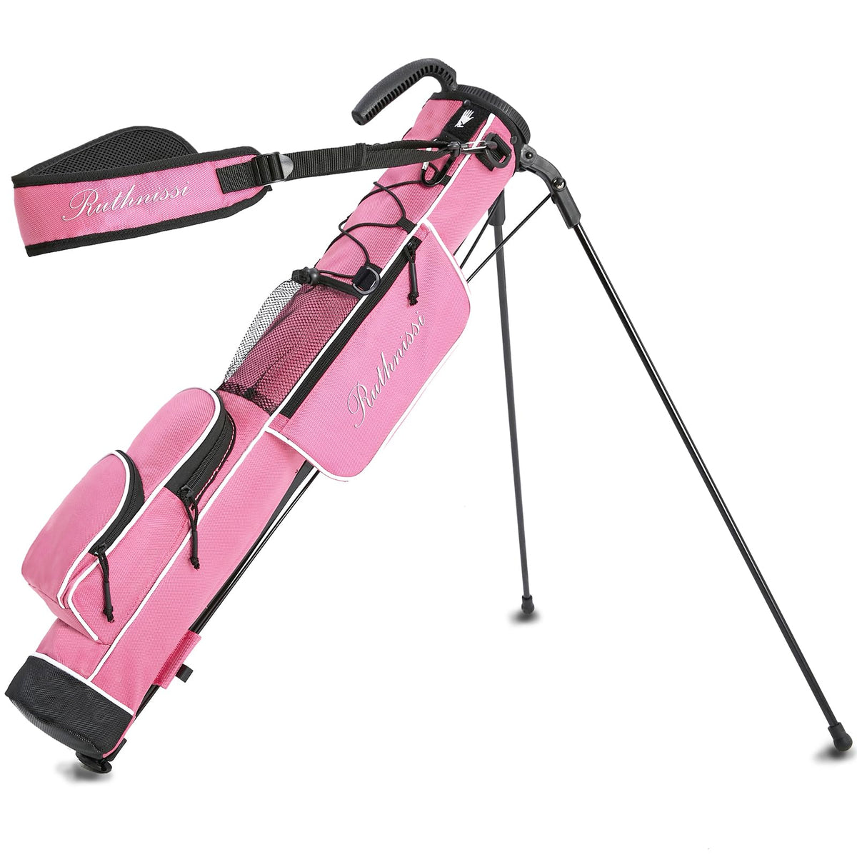 RUTHNISSI golf stand bag front view, lightweight and easy to carry.