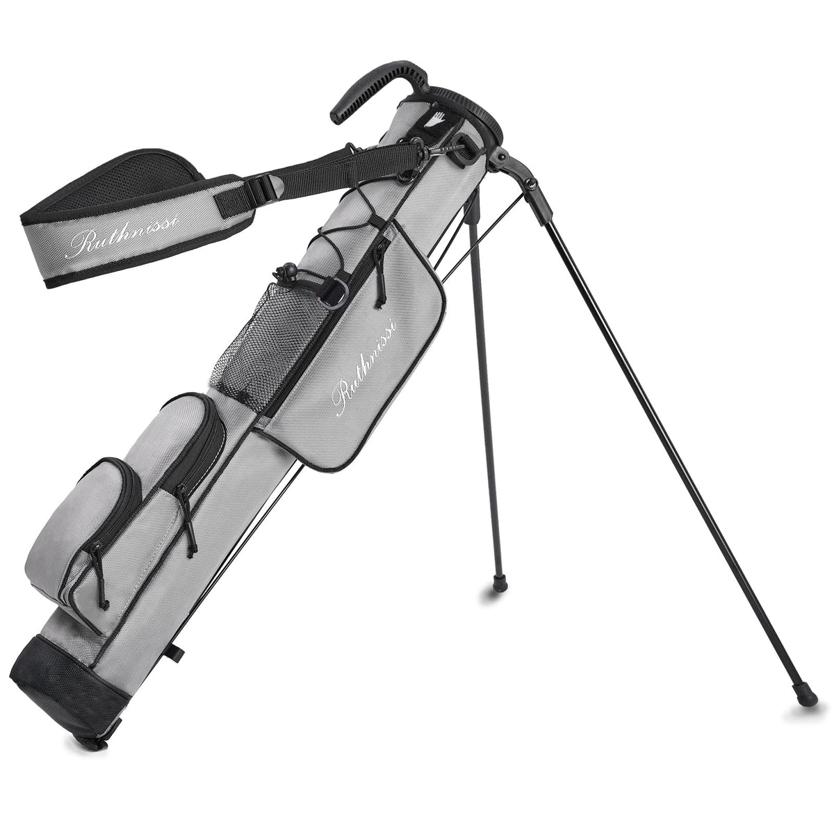 RUTHNISSI golf stand bag with side pocket for balls and tools on the course