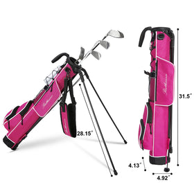 RUTHNISSI golf stand bag side pockets image showcases organized storage for balls and tools.