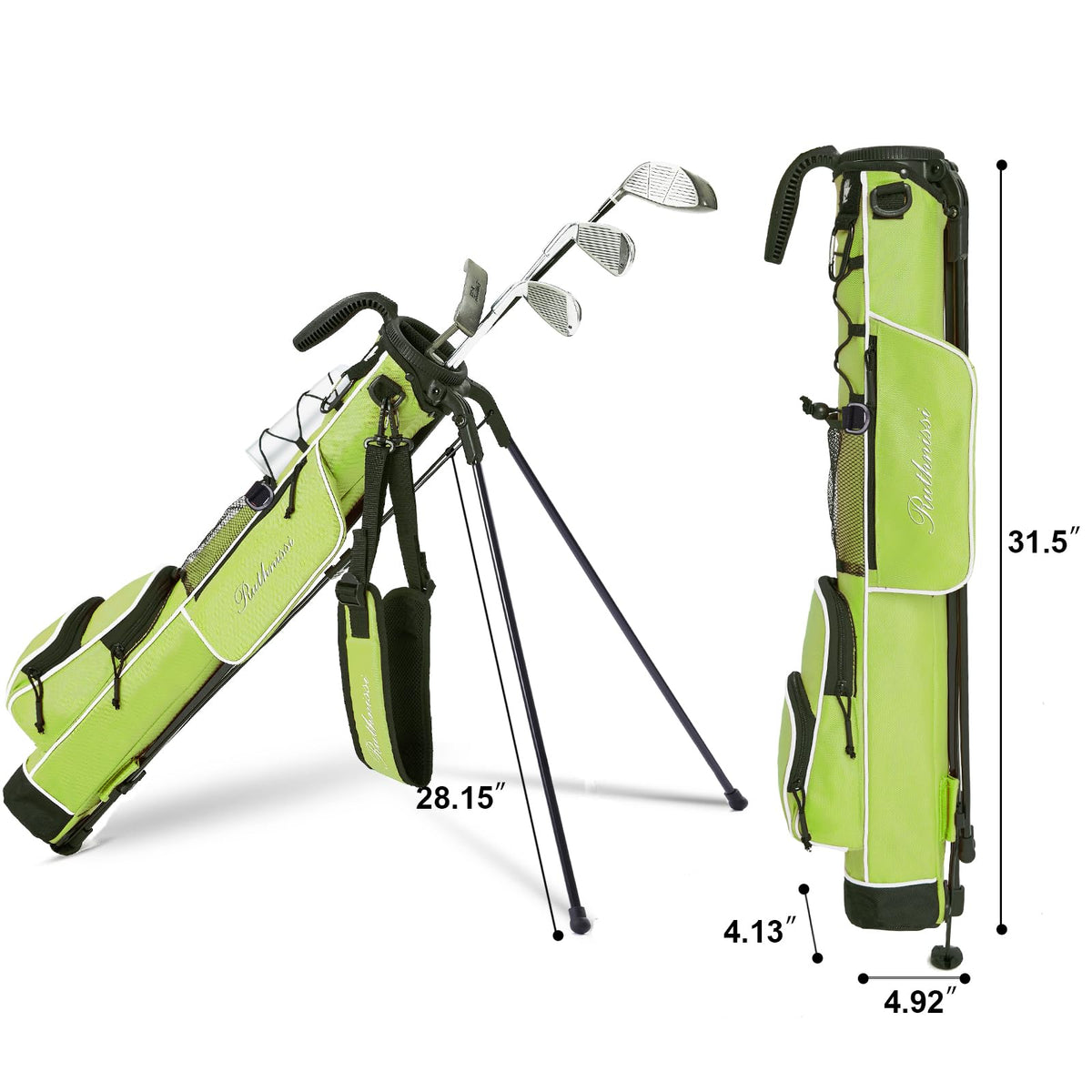 RUTHNISSI Golf Stand Bag with side pockets keeps balls and tools within reach