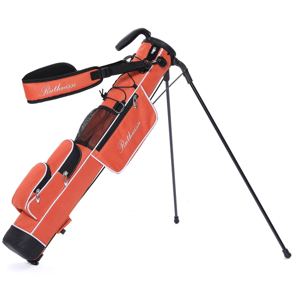 RUTHNISSI golf stand bag in compact carry form for easy rounds