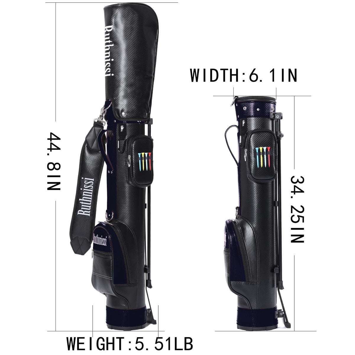 RUTHNISSI Sunday Golf StandBag waterproof-fabric offers protection against rain and splashes