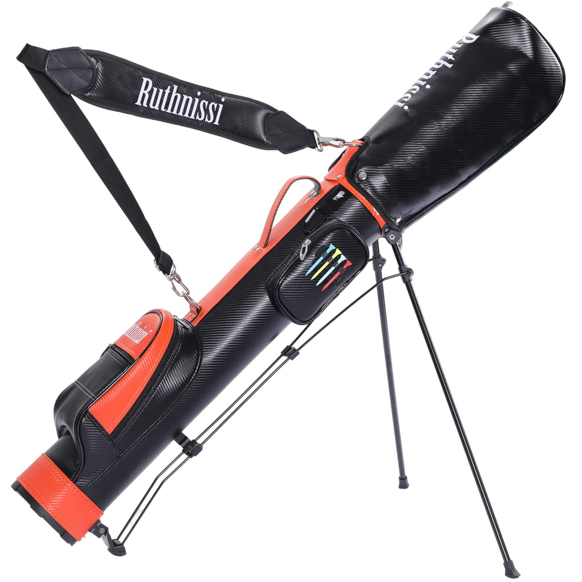 RUTHNISSI Sunday golf stand bag with cooler pouch keeps drinks cold during practice.