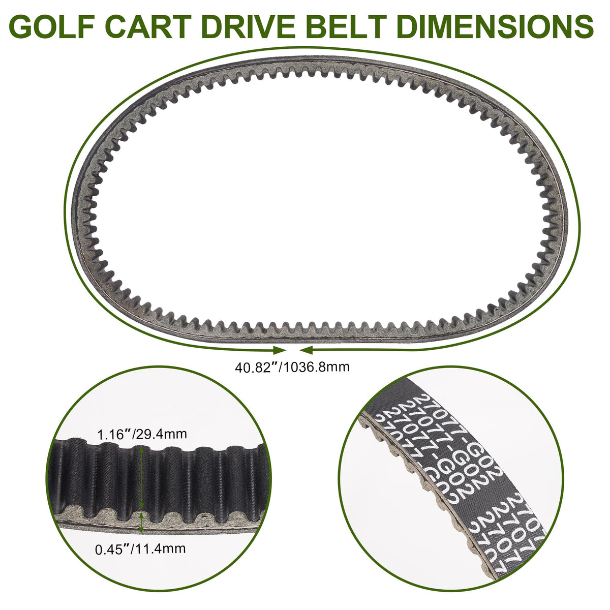 RUTU drive belt compatibility for 4-cycle Marathon carts securing steady performance.
