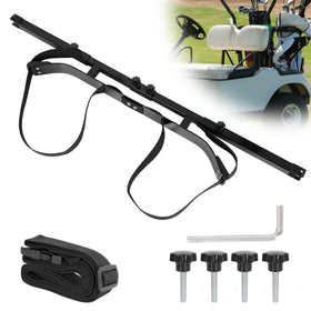 RUTU golf bag holder on 2+2 rear seat for a secure, adjustable fit.