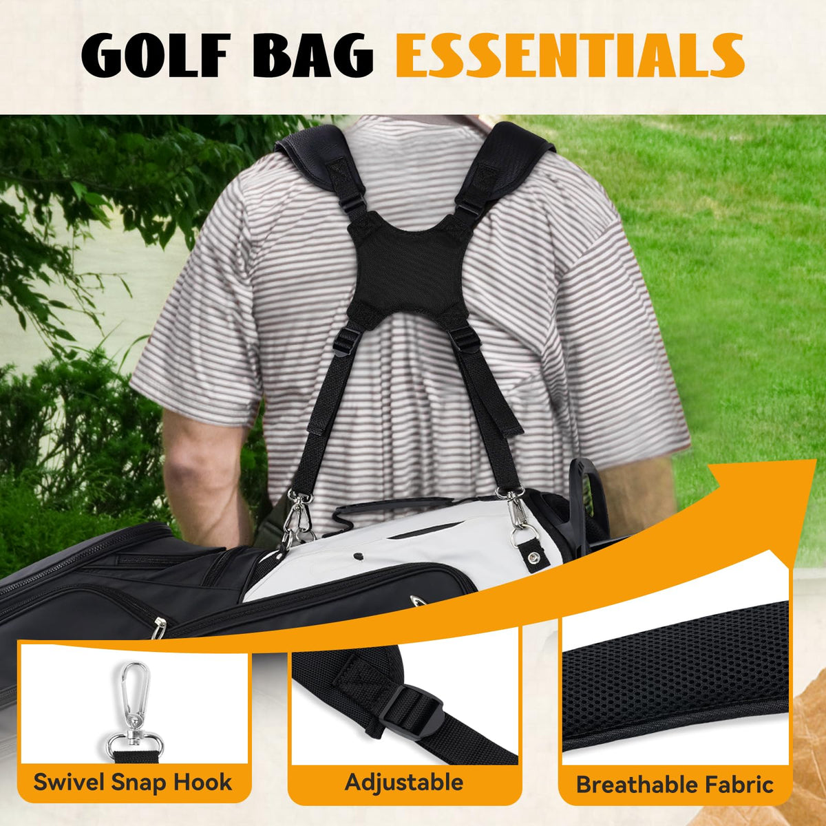 RVRAYS ergonomic double-shoulder pad distributes weight for comfort
