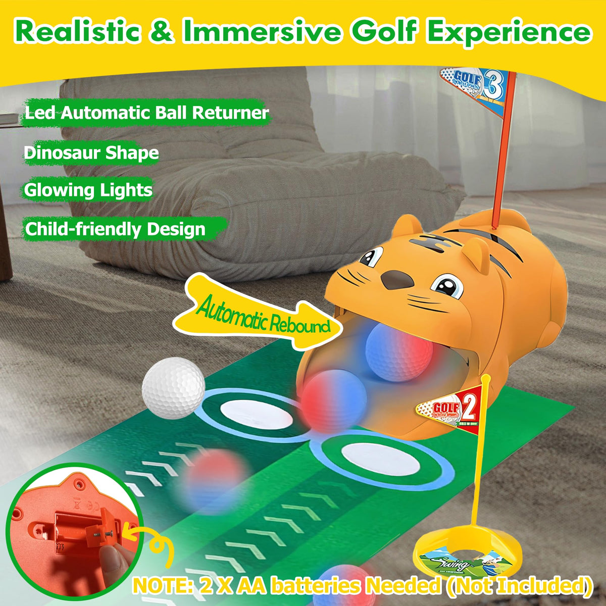 RYANER LED glow golf balls for night play and easy locating.