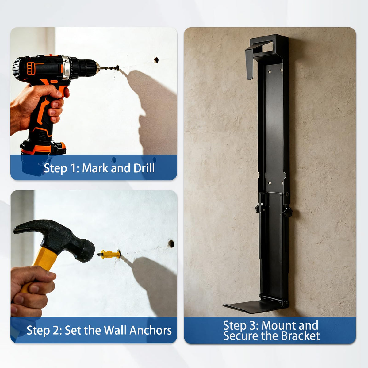 Ryansunoro space-saving design mounted on a wall keeps the garage clutter-free.