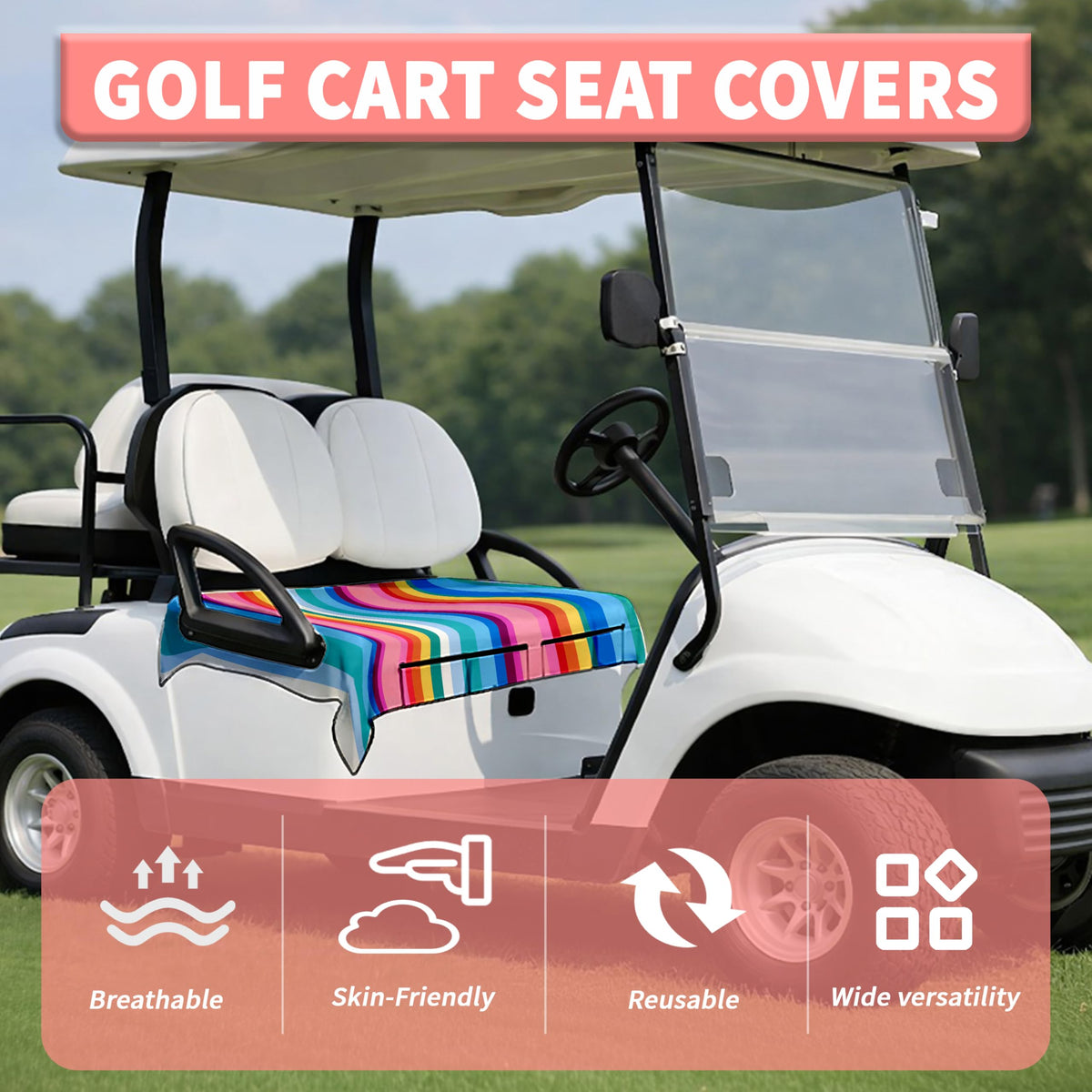 rywyyebsi golf cart seat cover universal fit for most carts at 51x31 inches.