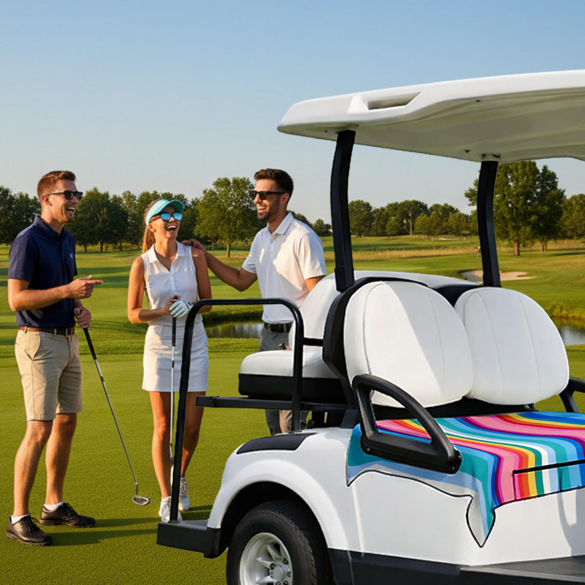rywyyebsi golf cart seat towel blanket is machine washable.