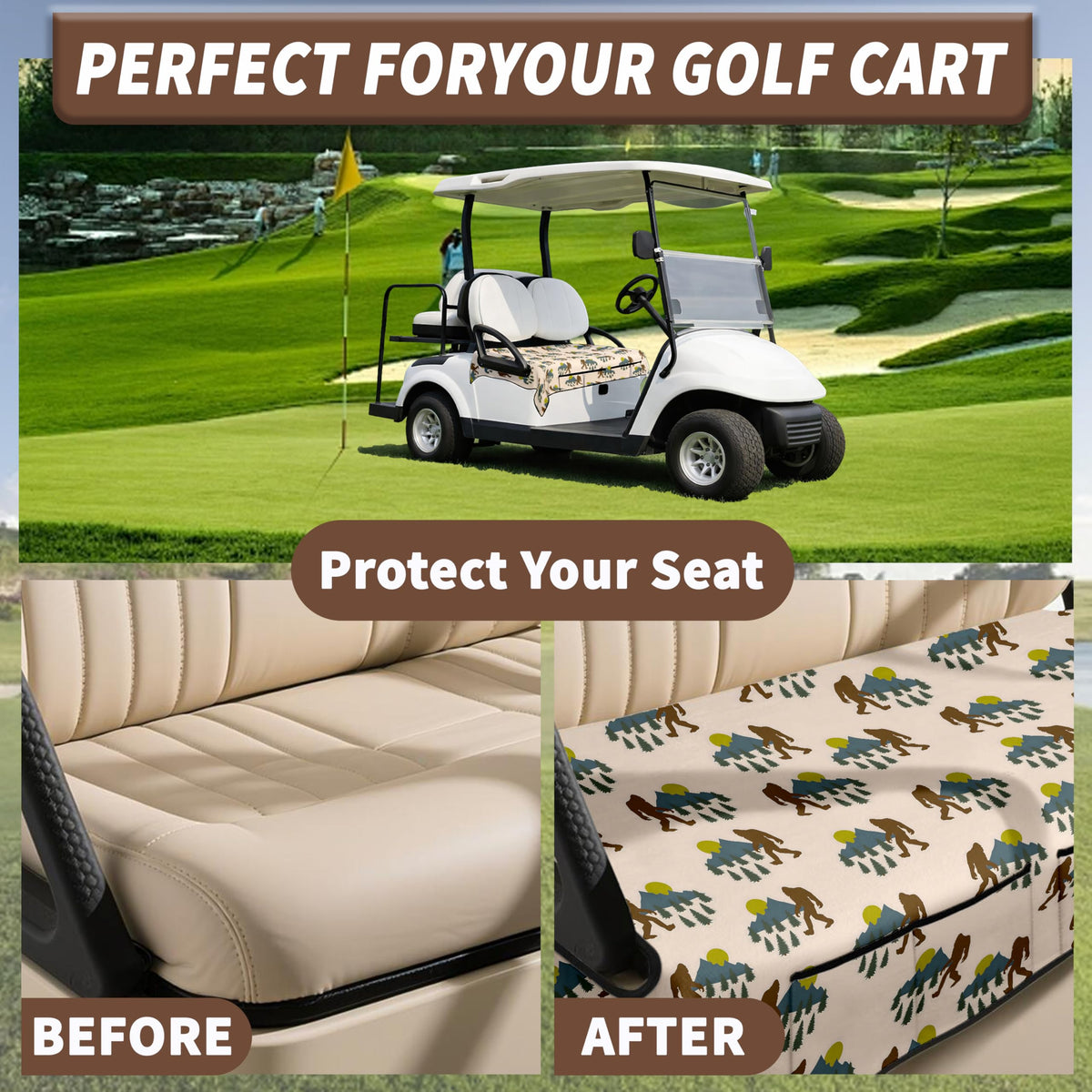 rywyyebsi quilted pattern adds stylish flair to golf cart