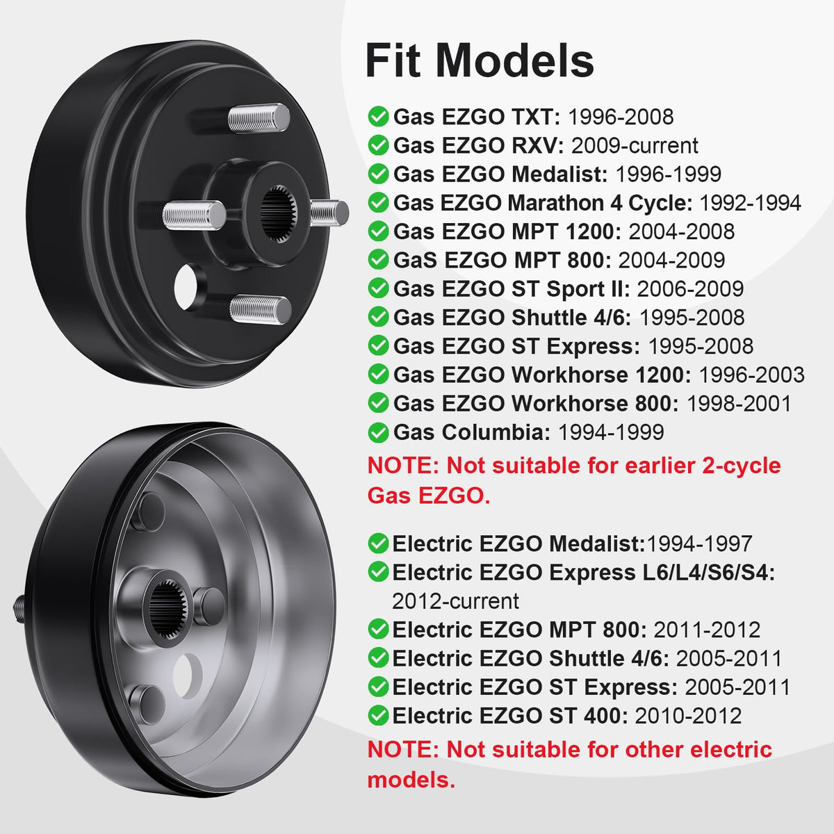 Rzcazzide 21807G1 brake drum side view showing 1-inch center hole