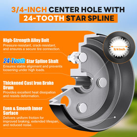 24-tooth star spline brake drum by Rzcazzide ensuring solid torque transfer