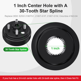 Rzcazzide EZGO brake drum showing 1-inch center hole for precise fit