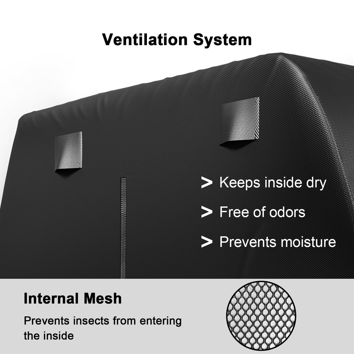 RZKHDZHM cover features side vents and insect mesh.