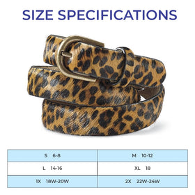 SAGEFINDS leopard belt size range S to 2X for comfortable fit