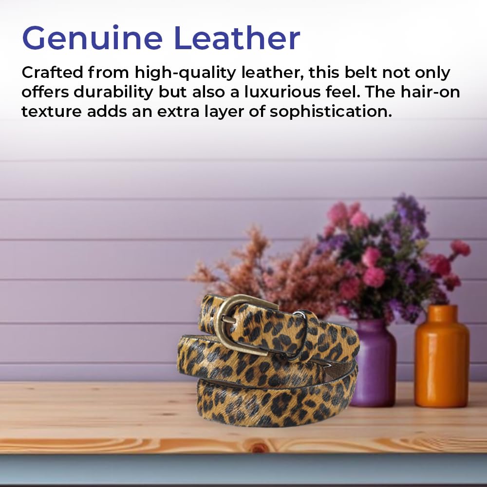 SAGEFINDS leather belt with hair-on texture adds luxe styling detail