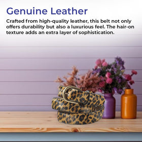 SAGEFINDS leather belt with hair-on texture adds luxe styling detail