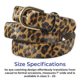 SAGEFINDS leopard print belt 1-inch width for easy matching with outfits